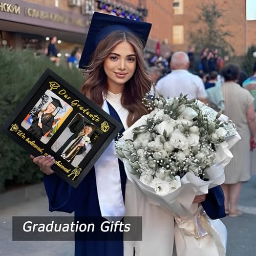 GMFrames Then and Now Graduation Frame – Double 5x7 Photo Display, Wooden Keepsake for High School & College Grad Party - Image 2