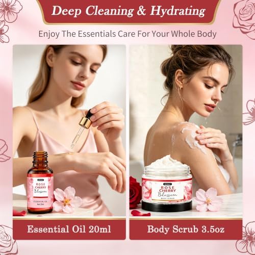 Gifts for Women,15pcs Rose & Cherry Blossom Spa Gift Basket for Women - Image 5