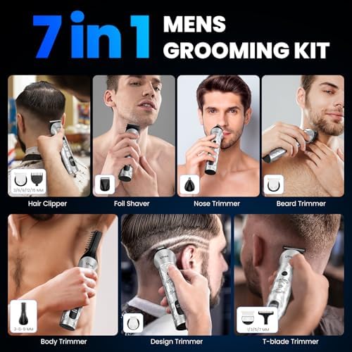 Ufree 7-in-1 Beard Trimmer for Men, Electric Razor Shaver, Men Grooming Kit - Image 2