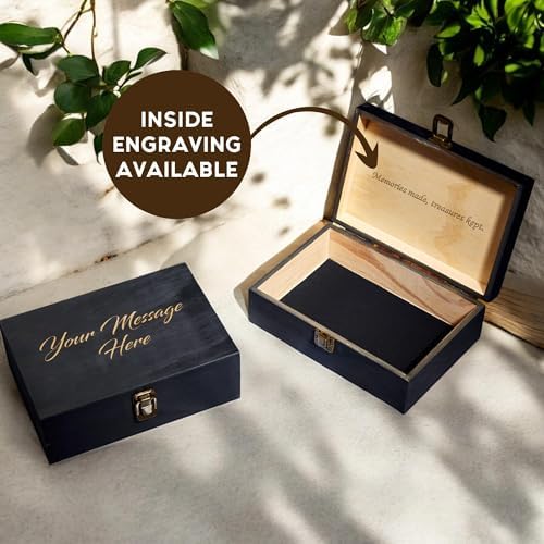 Personalized Wooden Keepsake Box, Custom Engraved Memory Box with Lid - Image 4