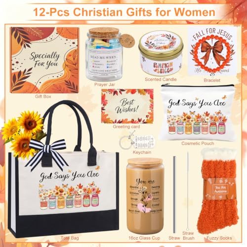 12pcs Christian Gifts for Women, Fall Gifts Baskets for Her - Image 2
