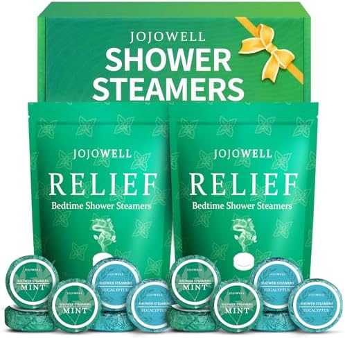 Eucalyptus & Mint Shower Steamers Aromatherapy with Essential Oils - 12 Pack Gifts for Women Men, Eucalyptus for Shower, Nasal Relief Birthday Christmas Stocking Stuffers for Women Men by JOJOWELL