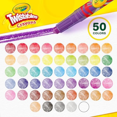 Crayola Mini Twistables Crayons for Kids (50ct), Cute Back to School Supplies for Kids, Crayons for Coloring Books, Gift for Toddlers Girls & Boys, Arts & Crafts, 3+ - Image 3