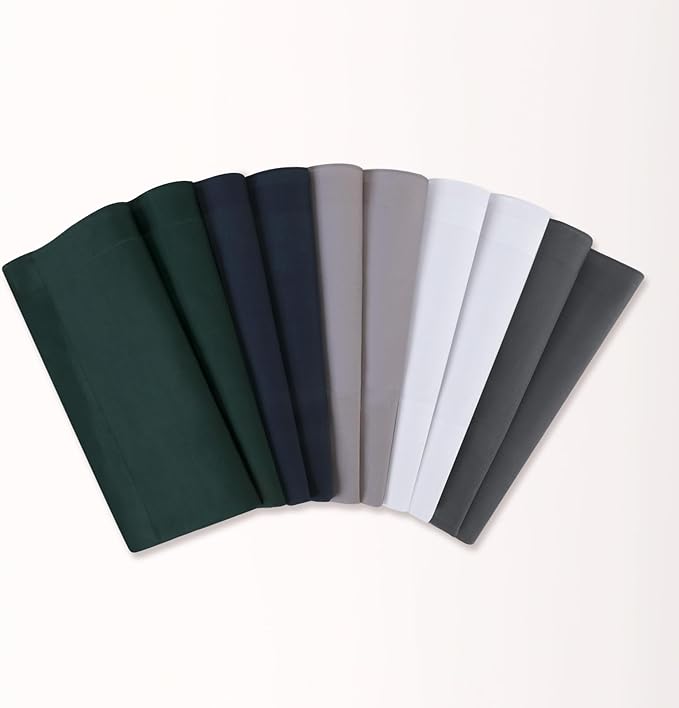 HOULIFE Men's Cotton Handkerchiefs, Solid Color 60S Soft Cotton Hankies for Men Women 6/12PCS 15.7"×15.7"