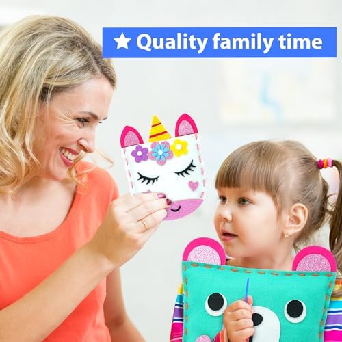 KRAFUN My First Sewing Kit for Kids Ages 6-12 | 7 Animal Dolls - Image 6