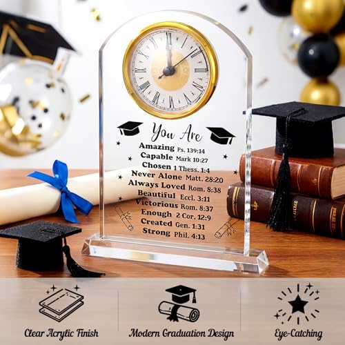 Landical Graduation Gift for Him Her Acrylic Clock Sign Bible for Men Women - Image 3