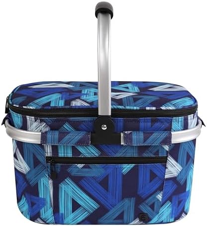 Picnic Basket, 22L Insulated Cooler Foldable, Thick, Triangle Pattern by ALLCAMPOUTDOORGEAR