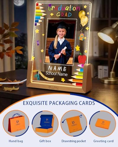 Personalized Graduation Gifts Custom Photo Name Night Light LED Table Lamp for 2026 University High School Senior Keepsake(Kindergarten) - Image 4
