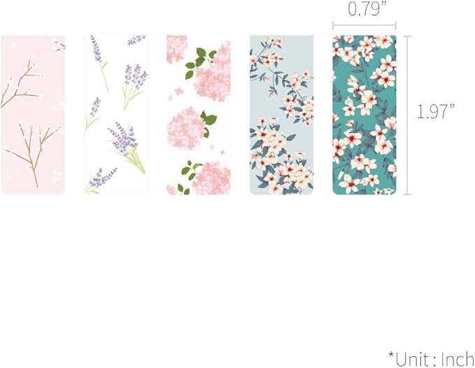 Monolike Magnetic Bookmarks Floral, Set of 5