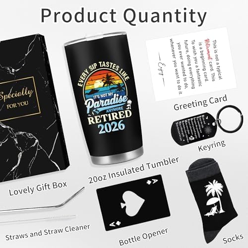 CRASHOT Retirement Gifts for Men 2026, Funny 5 Pcs Legend Farewell Gift Set, Goodbye Going Away Present for Coworker, Dad, Boss, Friends, Includes Tumbler/Card/Keychain/Sock/Bottle Opener - Image 3