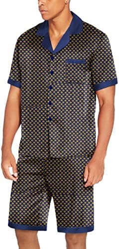 Ekouaer Men Silk Pajamas Set 2 Pieces Satin Pj Button Down Loungewear Sets - Image 2