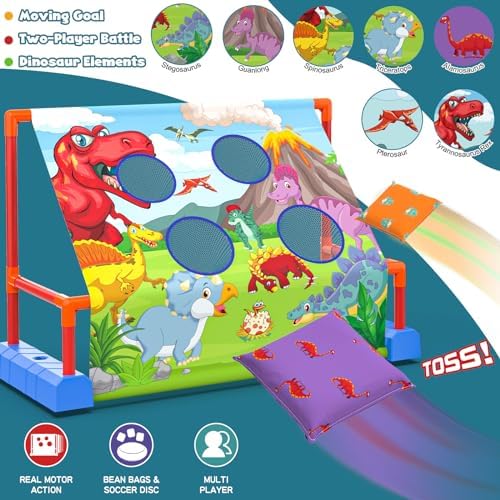 Ocditikl 2-in-1 Moving Kick Toss Games for Kids Ages 4-12, Light Up Hover Soccer Ball with Animal Bean Bag Toss, Indoor Outdoor Birthday Toys for 4 5 6 7 8 9 10 11 12 Year Old Boys Girls - Image 3