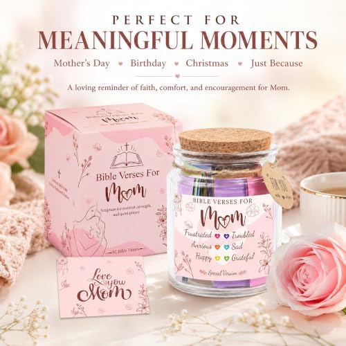 Bible Verse Jar for Mom – 92 Color-Coded Bible Verse, Birthday Gifts for Mom, Christian Gifts For Mom - Image 4