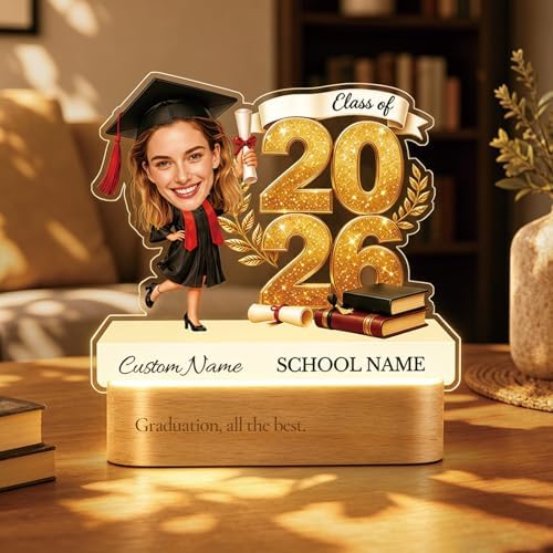 Personalized Graduation Gifts for Class of 2026, Custom Photo Acrylic Plaque, Graduation Keepsake Desk Decor, Graduation Gift for Daughter Son Him Her, College High School Senior Gift by Personalizedgiftsforeveryspecialmoment