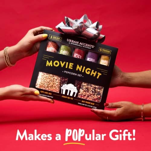 Urban Accents Movie Night Popcorn Gift Set, 3 Varieties & 5 Seasonings - Image 5