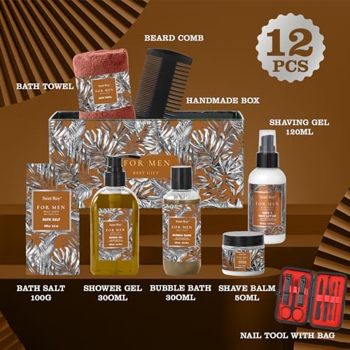 15Pcs Mens Perfume Bath & Body Care Gift Basket Set for Men, Father's Day - Image 2