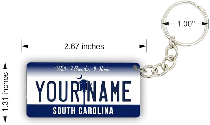 License Plate Keychain - Personalized - All States Multicolor
