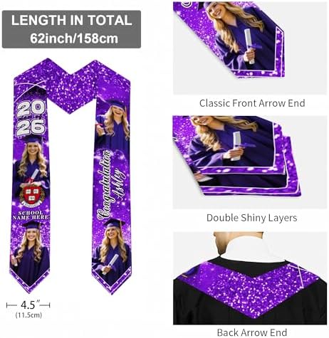 D-Story RN Graduation Stole Custom Nursing Stole Registered Nurse BSN MSN Graduation Sash Class of 2026 - Image 2