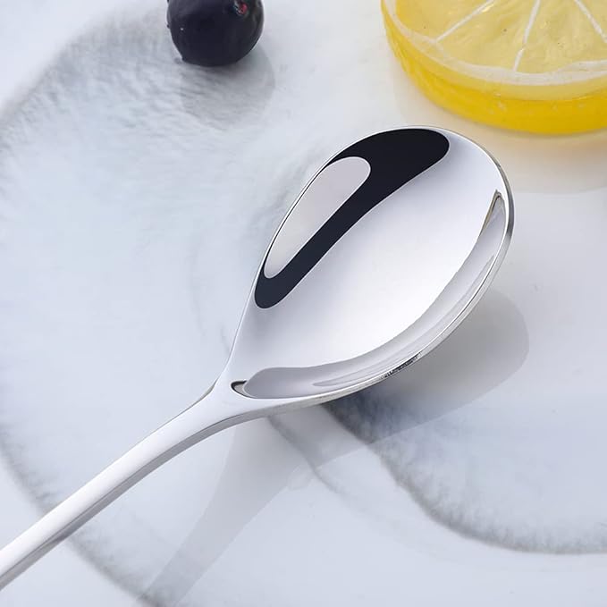 Buyer Star 8-Inch Long Handle Iced Tea Spoons, Ice Cream Spoon, Stainless Steel Cocktail Stirring Spoons, Set of 8 (Silver)