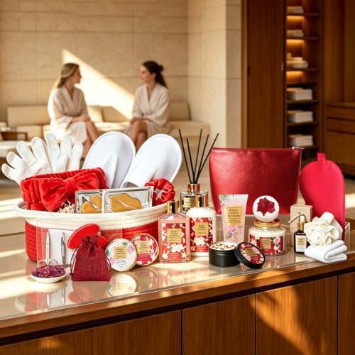 Spa Gifts for Mom - 30Pcs Luxurious Rose Spa Gift Baskets for Women - Image 3