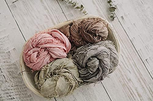 Honra Orraphtstu Newborn Photography Props Baby Photo Posing Wraps Girls Boys Photoshoots Blanket Vintage Fringed Texture Layers (Coffee) - Image 5