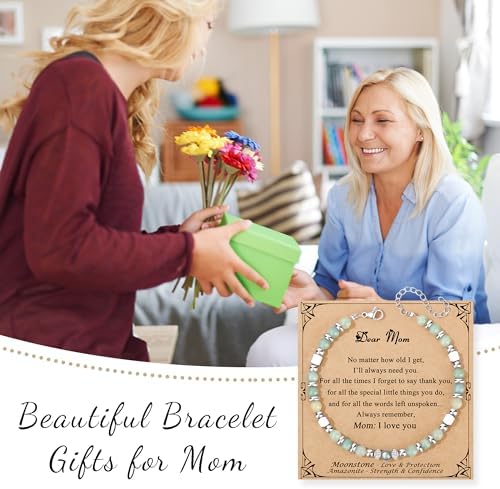 Gifts for Women Moonstone Bracelet, Amazonite Imperial Jasper Bracelets - Image 7