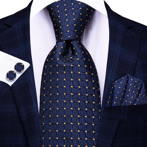 Hi-Tie Lot 5 Pcs Gift Box Mens Tie Set Necktie with Pocket Square Cufflinks Silk Neck Tie Collection - Image 6