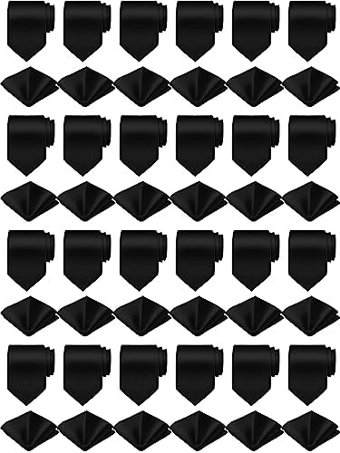Zhanmai 48 Pcs Mens Ties and Pocket Square Set Satin by Zhanmai