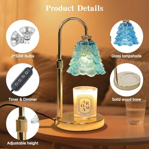 GEEZO Fragrance Candle Warmer Lamp，Electric Candle Warmer with Timer & Dimmer，Mom Christmas Birthday Gifts for Women, House Warming Gifts New Home Bedroom Decor - Image 6