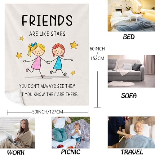 QOJUYO Friendship Gifts for Women, Best Friend Birthday Gift Blanket 60"x50 - Image 2