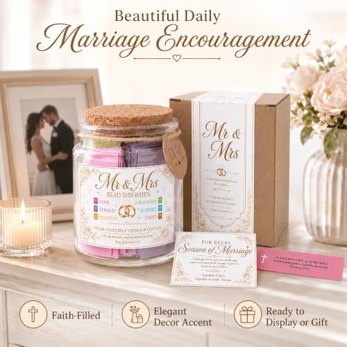 Mr and Mrs Bible Verse Jar, Christian Wedding Gifts for Couples, Gifts for Couple - Image 4