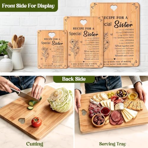 Sister Birthday Gifts - "Recipe for a Special Sister" 3PCS Cutting Board - Image 5