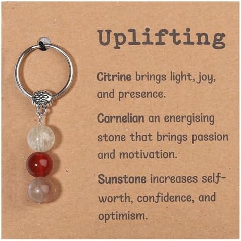 GINAZL Natural Crystals Keychain Gift for New Beginnings, New Beginnings Gifts for Coworker Anxiety Relief Keychain for Women by GINAZL