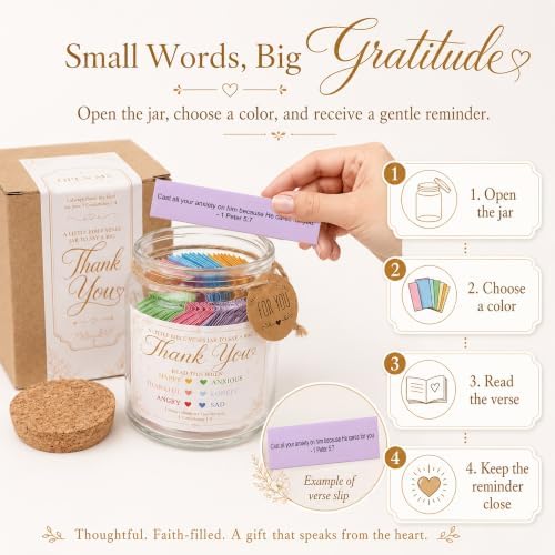 Thank You Bible Verse Jar, Thank You Gift for Women, Coworker, Pastor, Mentor, Volunteer and Friend - Image 3