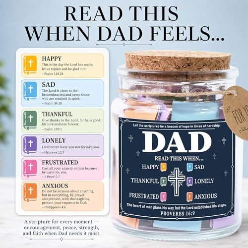 Father Day Gift for Dad, Bible Verse Jar for Dad, Christian Gifts for Men, First Father Day Gift from Son, Daughter - Image 5
