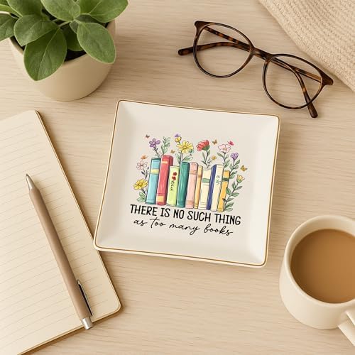 Book Lovers Gifts for Women – Floral Books 4" Jewelry Dish – Bookish Gift for Readers, Librarian, Bookworm, Teacher, Mom, Sister, Friend – Library Gifts, Book Gift for Birthday, Mother Day, Graduation - Image 3