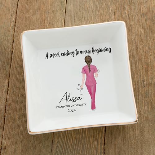 Sweetee Personalized Jewelry dish graduation gifts for her 2025, nurse graduation gifts for women,college graduation gifts for her - Image 3