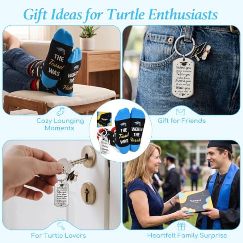 HAPPYPOP Funny Socks with with Keychain - Teacher Appreciation Graduation Gifts for Women Men - Image 6