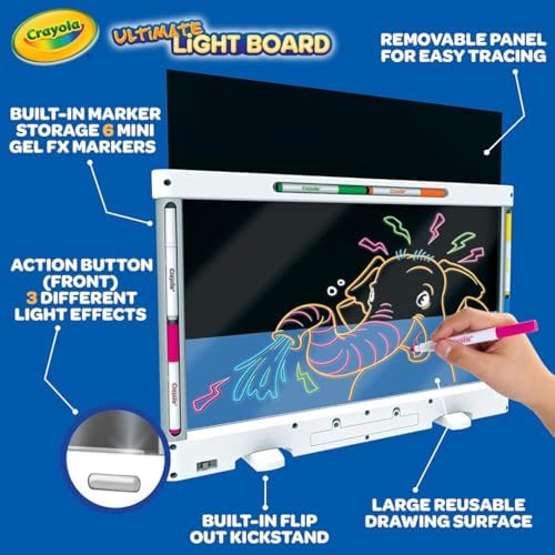 Crayola Ultimate Light Board - White, Kids Drawing Tablet, Gifts for Kids, LED Drawing Board, Sketching Art Projector, Toys for Boys & Girls, 6+ - Image 5