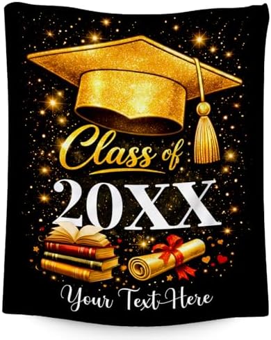 Graduation Blanket Gifts for Class of 2026 – Custom Name Flannel Throw, Cozy Grad Gift for High School & College Students by Foryourlove