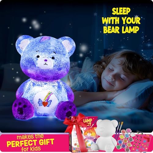 Paint Your Own Bear Lamp Kit, Crafts for Kids Ages 6-12, Gifts for Girl Boy - Image 6
