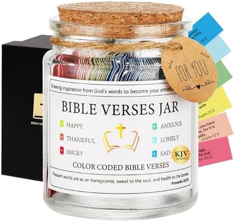 Bible Verses in a Jar(KJV),Religious Gifts for Women Men Teen Girls Kids by Qunrwe