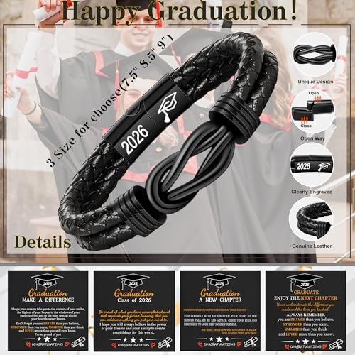 Btysun Gifts for Men, Gifts for Boyfriend Leather Bracelets for Men Stocking Stuffers for Him 2026 I Love You Gift Infinity Cuff Bracelets Birthday Christmas Jewelry for Son Grandson Dad Husband - Image 3
