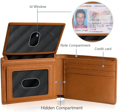 RUNBOX Wallet for Men -Slim Rfid Leather Mens Bifold Novelty Wallets 2 ID Window With Gift Box Men's Accessories - Image 4