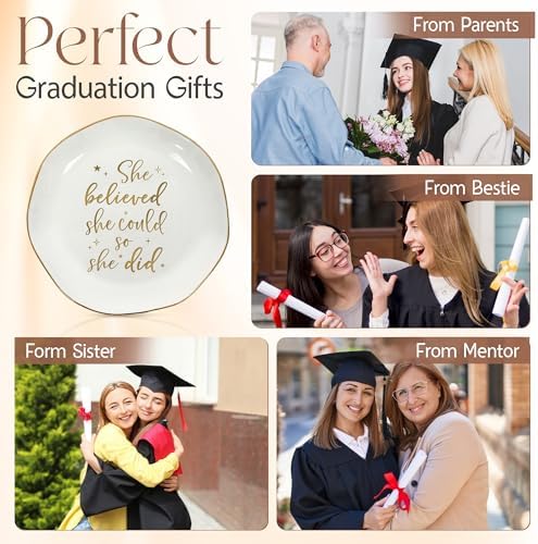 OASSIE Graduation Gifts for Women Her - 4"x4" Ceramic Jewelry Dish Tray - Image 5