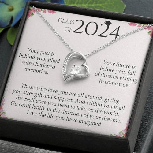 VIRAGIL 2023 Graduation Gifts for Her, Class of 2024 Love Knot Sterling Silver Pendant Necklace Senior College Graduation Jewelry Gifts for Girl Daughter - Image 3