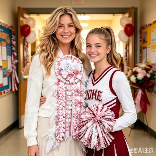 31'' Advanced Large Homecoming Mum Supplies Luxury Silk Homecoming Mum Flower with Feather for Clothes Fabric Satin Ribbon Senior Night Back to School Week Party Decor - Image 4