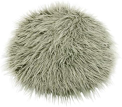 Newborn Photo Props Faux Fur Round 23.6 inch Soft Baby Boy Girl Photo Blanket Studio Photo Mat (Smokey Grey) by DJDONJUDY