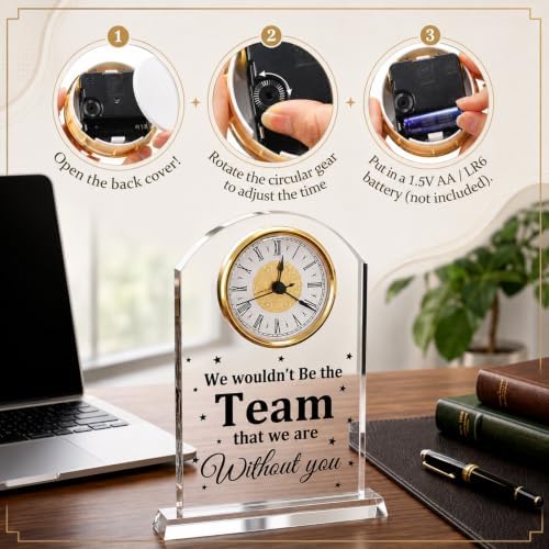 Landical Team Appreciation Gifts Acrylic Clock Thank You Gift for Coworker - Image 4
