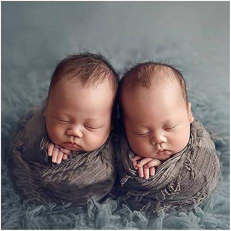 Honra Orraphtstu Newborn Photography Props Baby Photo Posing Wraps Girls Boys Photoshoots Blanket Vintage Fringed Texture Layers (Coffee) - Image 4